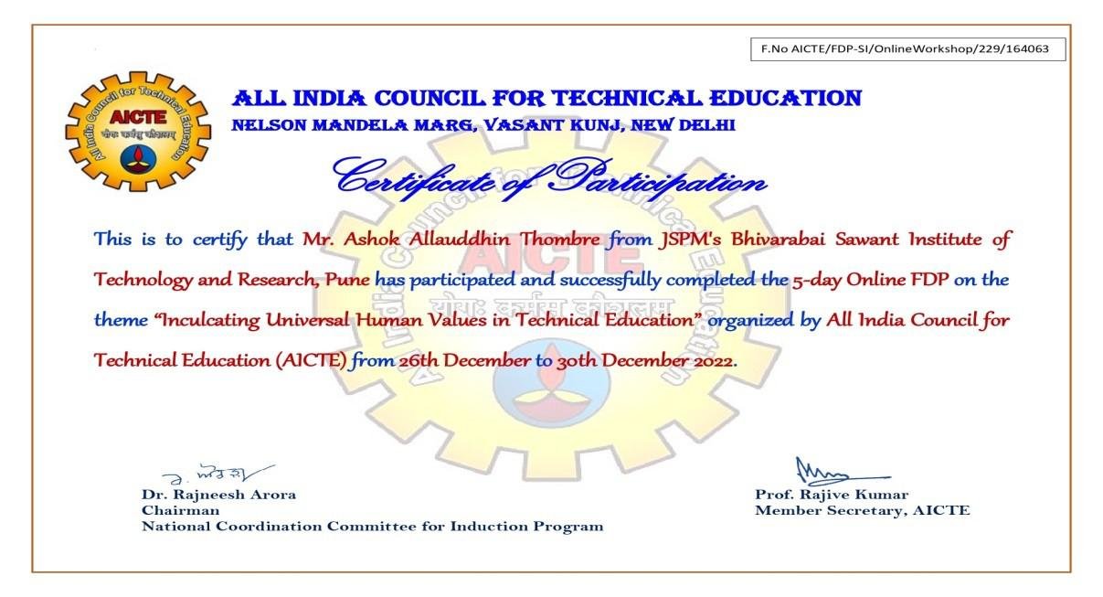 Mr. Ashok Allauddhin Thombre