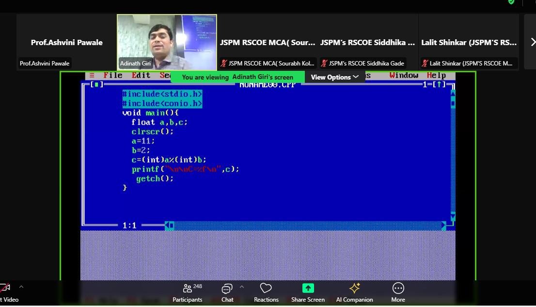 Online Technical Workshop on Programming skills