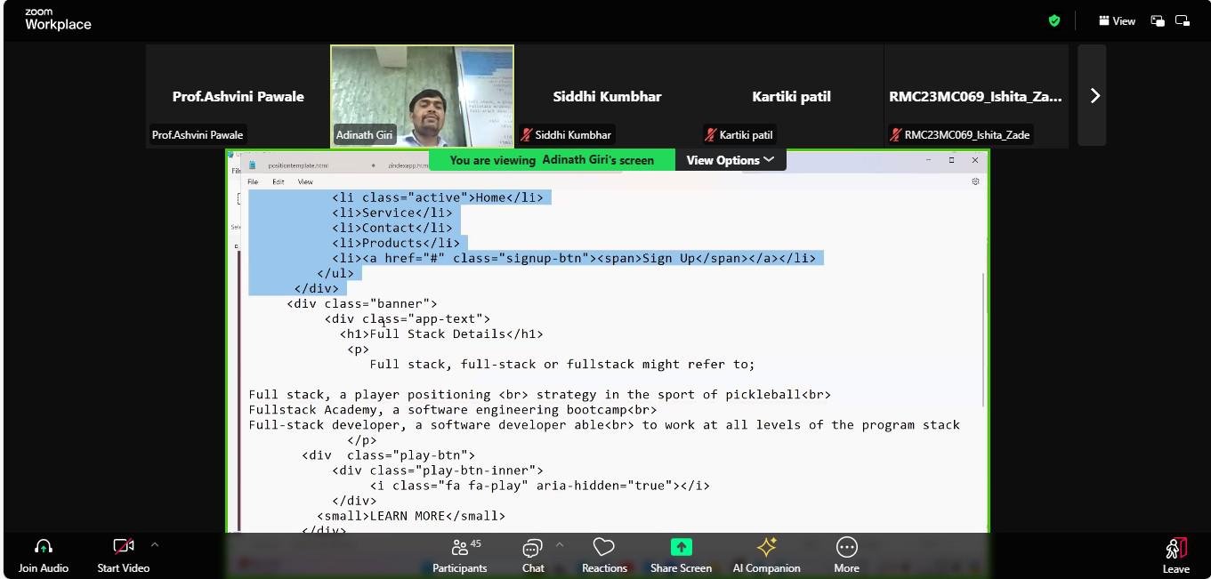 Online Technical Workshop on Programming skills
