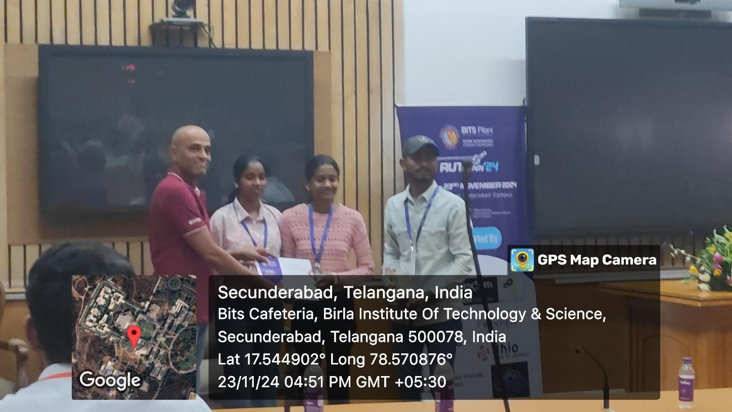 Won 2nd price for poster competition at AutoWin'24  BITS PILANI